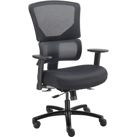 Global Industrial 24 Hour Big & Tall Mesh Back Chair, Black, Adjustable Arms, High Back 695643